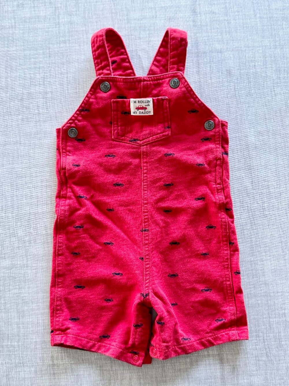 Carter’s I’m Rollin’ With My Daddy SHORTALL 24-months Coverall Romper Leg Snaps